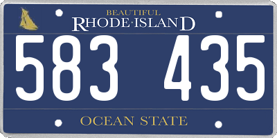 RI license plate 583435