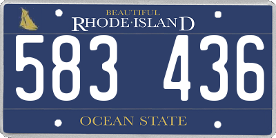 RI license plate 583436