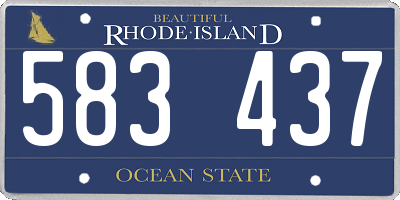 RI license plate 583437