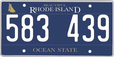 RI license plate 583439