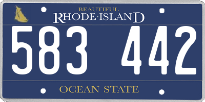 RI license plate 583442