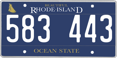 RI license plate 583443