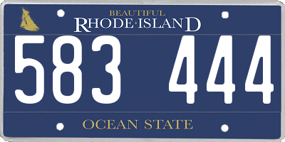 RI license plate 583444