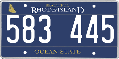 RI license plate 583445
