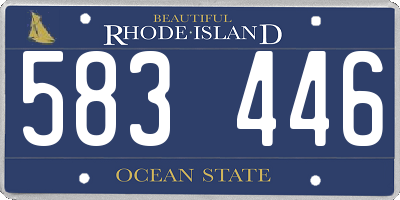 RI license plate 583446