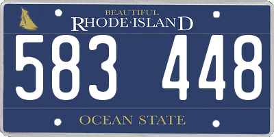 RI license plate 583448