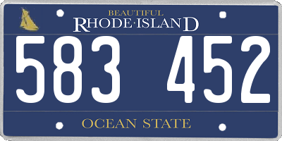 RI license plate 583452