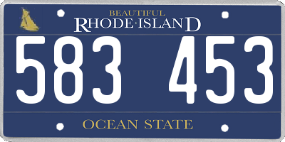 RI license plate 583453