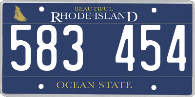RI license plate 583454