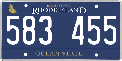 RI license plate 583455