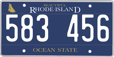 RI license plate 583456
