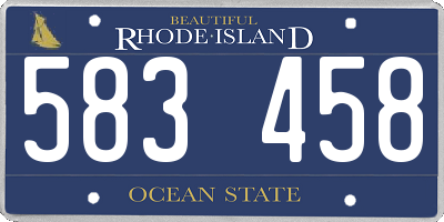 RI license plate 583458