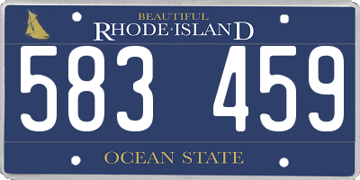 RI license plate 583459
