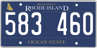RI license plate 583460