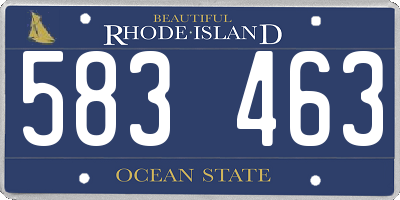 RI license plate 583463