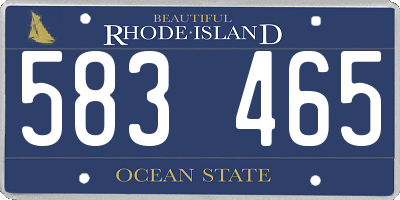 RI license plate 583465