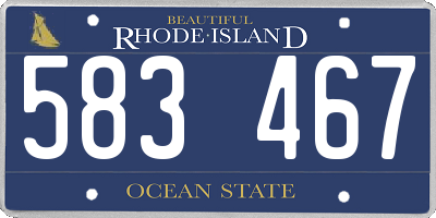 RI license plate 583467