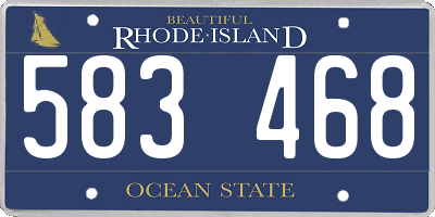 RI license plate 583468