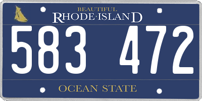 RI license plate 583472