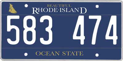 RI license plate 583474