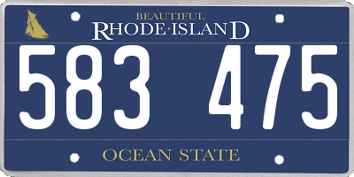 RI license plate 583475