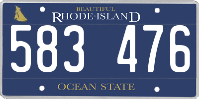 RI license plate 583476