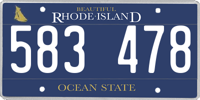 RI license plate 583478