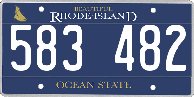 RI license plate 583482