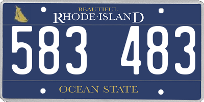 RI license plate 583483