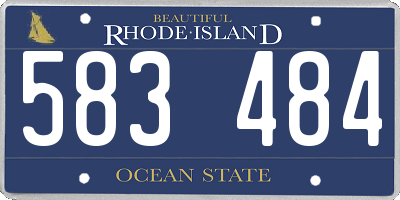 RI license plate 583484