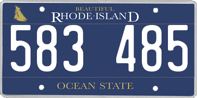 RI license plate 583485