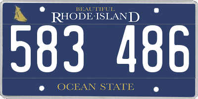 RI license plate 583486