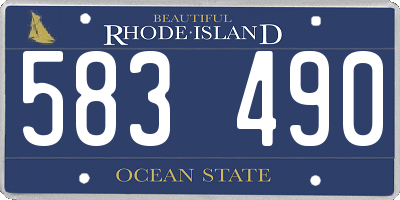 RI license plate 583490