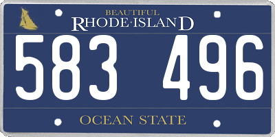 RI license plate 583496