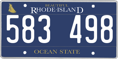 RI license plate 583498