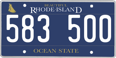 RI license plate 583500