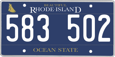 RI license plate 583502