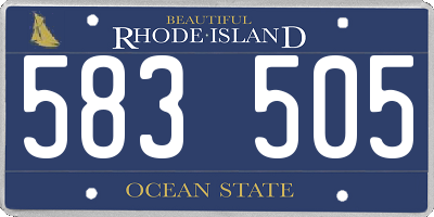 RI license plate 583505