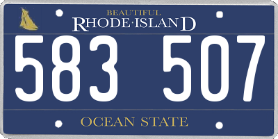 RI license plate 583507