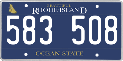 RI license plate 583508