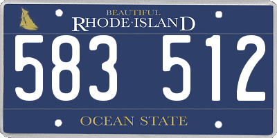 RI license plate 583512
