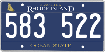 RI license plate 583522