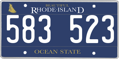 RI license plate 583523