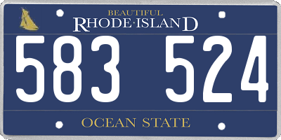 RI license plate 583524