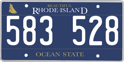 RI license plate 583528