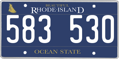 RI license plate 583530