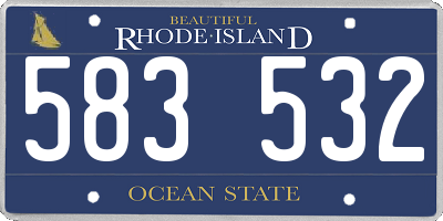 RI license plate 583532