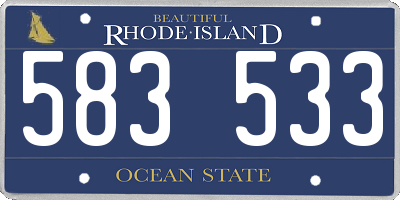 RI license plate 583533