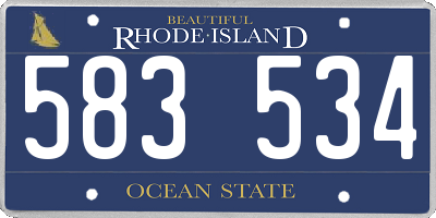 RI license plate 583534