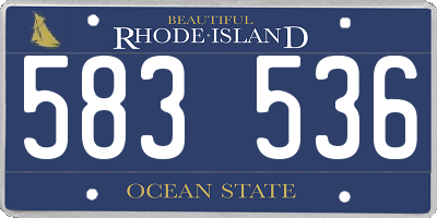 RI license plate 583536
